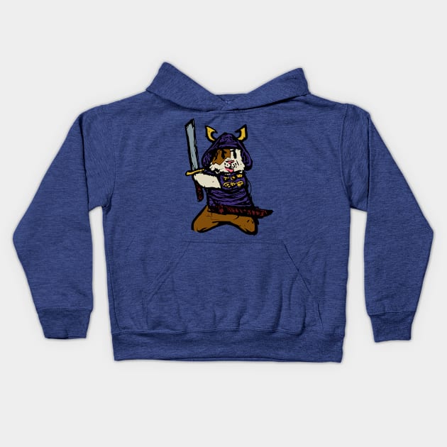 Guinea Pig Samurai Kids Hoodie by GuineaPigArt